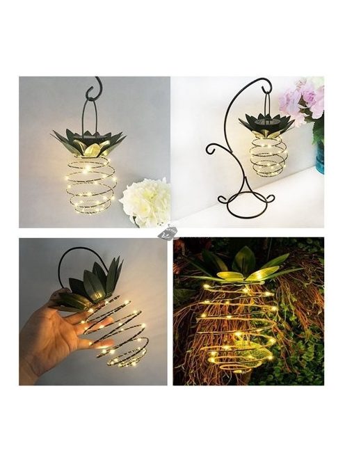 25 LED-es ananász formájú napelemes kültéri dekorációs lámpa