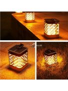 75 LED-es tűzhatású felakasztható napelemes kerti lámpa