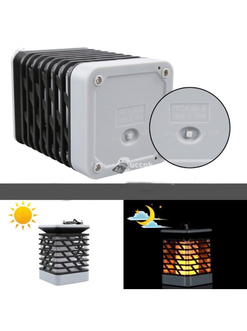 75 LED-es tűzhatású felakasztható napelemes kerti lámpa