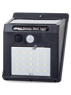   Napelemes kültéri fali led lámpa érzékelővel 20 smd led