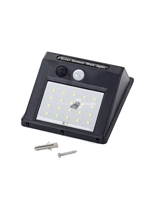 Napelemes kültéri fali led lámpa érzékelővel 20 smd led