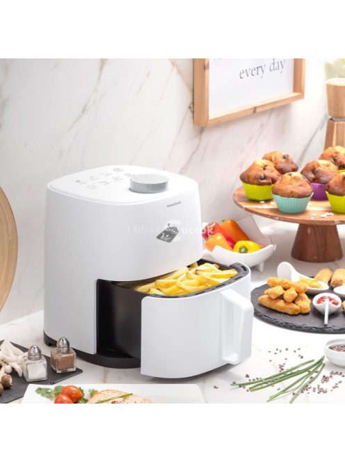 Innovagoods Fryinn Lite 2000 fehér színű air fryer, forró levegős olaj nélküli sütő 2 L