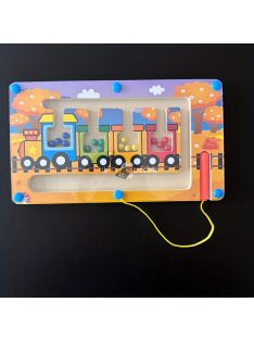 Mágneses fa vasúti labirintus kirakós játék