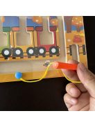 Mágneses fa vasúti labirintus kirakós játék