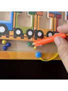 Mágneses fa vasúti labirintus kirakós játék