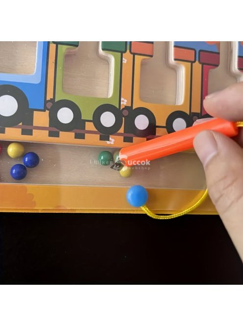 Mágneses fa vasúti labirintus kirakós játék
