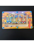 Mágneses fa vasúti labirintus kirakós játék