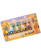 Mágneses fa vasúti labirintus kirakós játék