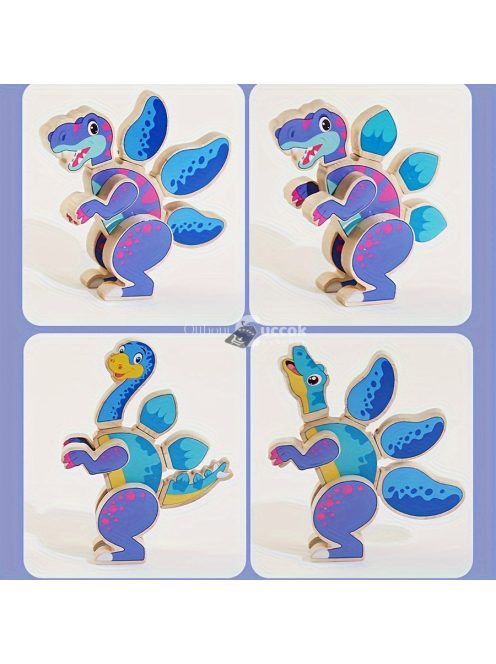 Dinoszaurusz Puzzle Építőkockák