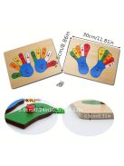 Gyerektenyér és láb fa kirakós játék