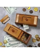 Fa Puzzle Pénzes Doboz Titkos Rekeszzel