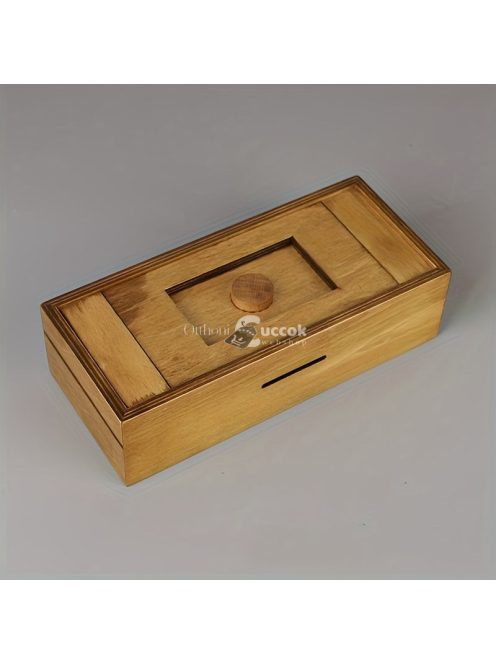 Fa Puzzle Pénzes Doboz Titkos Rekeszzel