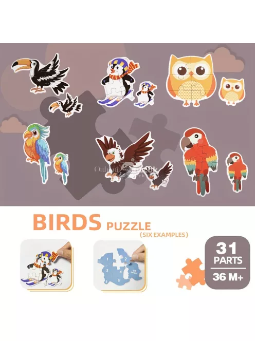 Oktató Puzzle Játékkészlete Tárolódobozzal