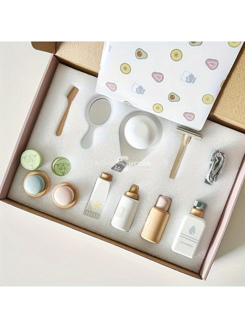 Játék fából készült smink- és bőrápoló készlet gyerekeknek