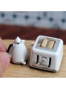 Miniatűr kenyérpirító és vízforraló készlet 1/12 méretarányban