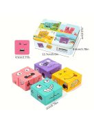 1 készlet Fa Gyerekek Arc kirakó Puzzle Építőkocka