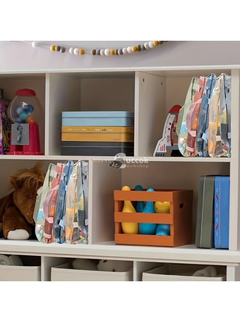 5 darab színes, hálós cipzáras táska, dupla rétegű nylon kirakó játék tároló szervező