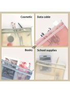 5 darab színes, hálós cipzáras táska, dupla rétegű nylon kirakó játék tároló szervező