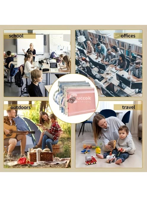 5 darab színes, hálós cipzáras táska, dupla rétegű nylon kirakó játék tároló szervező