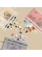 5 darab színes, hálós cipzáras táska, dupla rétegű nylon kirakó játék tároló szervező