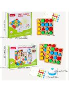 Fa geometriai alakzat illesztő építőkocka, asztali versenyjáték a gyermekek gondolkodási készségének fejlesztésére