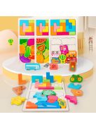 Színes 3D Fa Puzzle - Fejlesztő Játék Gyerekeknek, Fejleszti az Intelligenciát és Kreativitást