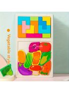 Színes 3D Fa Puzzle - Fejlesztő Játék Gyerekeknek, Fejleszti az Intelligenciát és Kreativitást