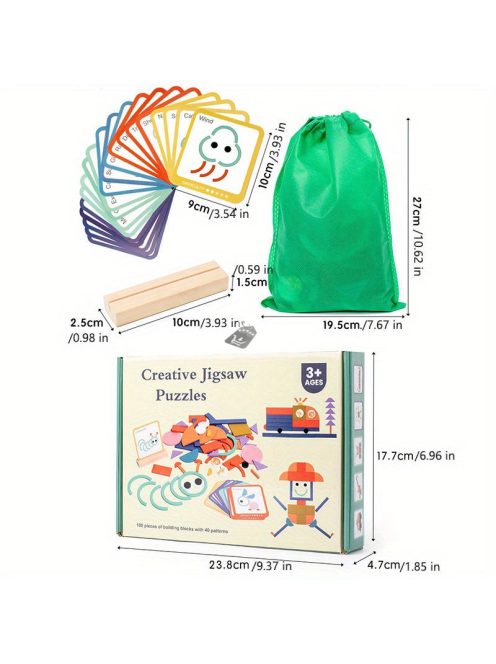 100 darabos Fa 3D Puzzle Készlet