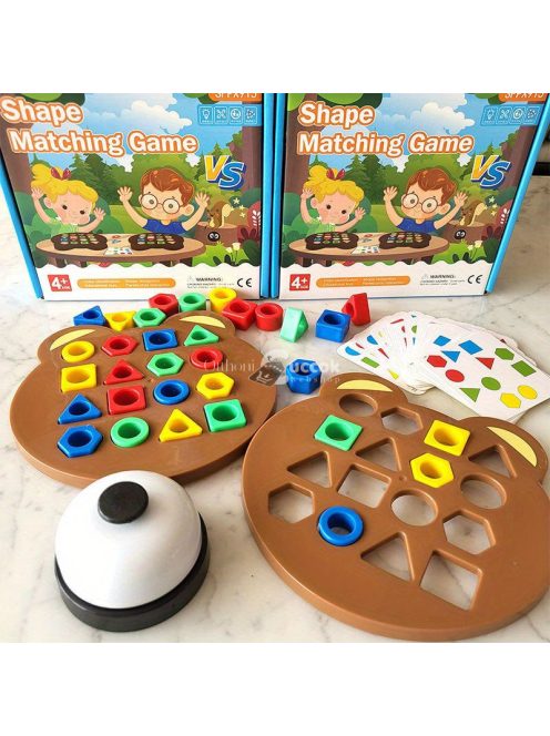 geometriai alakzatok illesztése építőkockákkal, gyosasági társasjáték