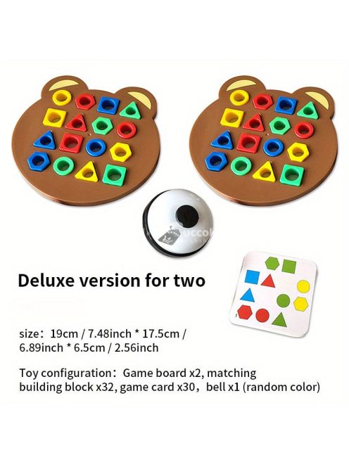 geometriai alakzatok illesztése építőkockákkal, gyosasági társasjáték