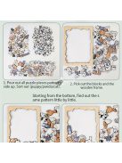 50 db-os fa puzzle, vegyes színekben, szabálytalan alakú kutya, macska, panda kialakítás