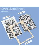 50 db-os fa puzzle, vegyes színekben, szabálytalan alakú kutya, macska, panda kialakítás