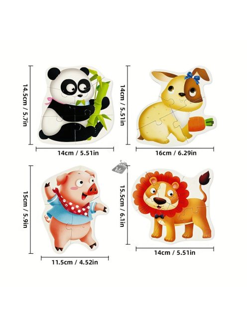 18 darabos Állatos Puzzle Készlet Gyerekeknek