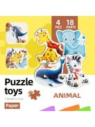 18 darabos Állatos Puzzle Készlet Gyerekeknek