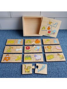 Fa Puzzle Játék Oktató Fa Puzzle Doboz