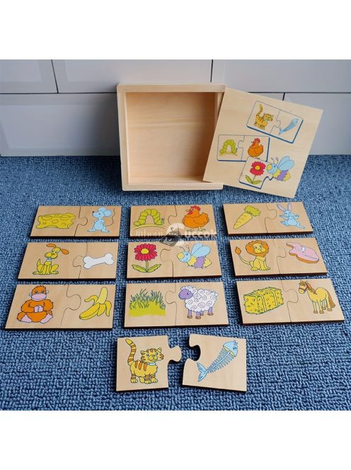 Fa Puzzle Játék Oktató Fa Puzzle Doboz