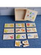 Fa Puzzle Játék Oktató Fa Puzzle Doboz