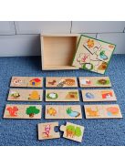 Fa Puzzle Játék Oktató Fa Puzzle Doboz