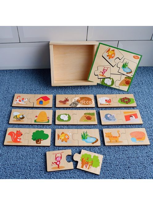 Fa Puzzle Játék Oktató Fa Puzzle Doboz