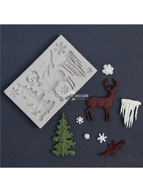 3D-s karácsony témájú szilikon forma