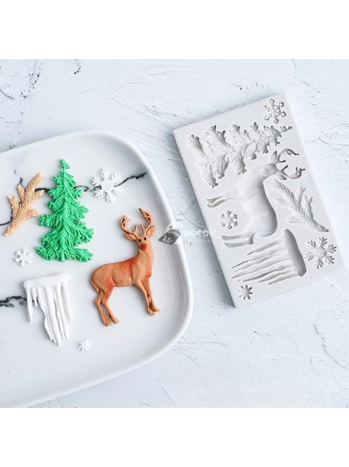 3D-s karácsony témájú szilikon forma