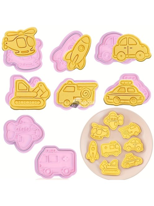 8db jármű alakú kekszforma