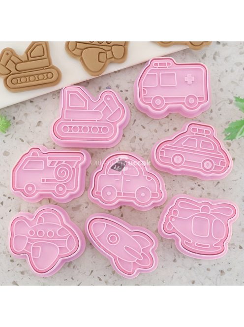 8db jármű alakú kekszforma