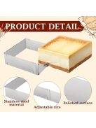 Négyszögletes Rozsdamentes Acél Állítható Tortaforma