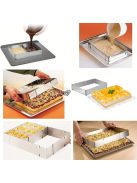 Négyszögletes Rozsdamentes Acél Állítható Tortaforma