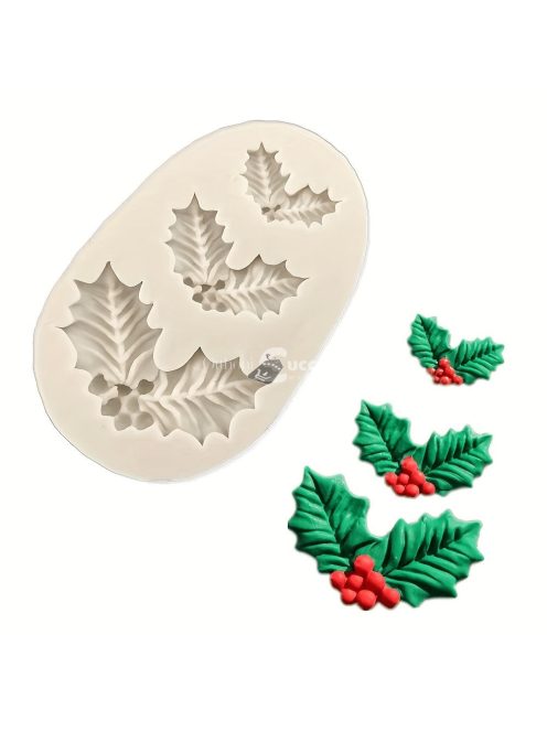 Karácsonyi csengő levél formájú szilikon forma