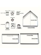 10 darabos, Rozsdamentes Acél Karácsonyi Süteményszaggató Készlet