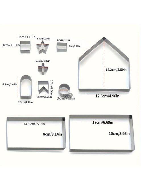 10 darabos, Rozsdamentes Acél Karácsonyi Süteményszaggató Készlet