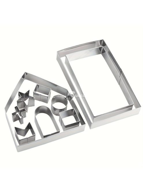 10 darabos, Rozsdamentes Acél Karácsonyi Süteményszaggató Készlet