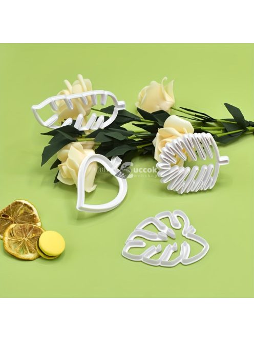 4 db-os levél formájú süteményforma